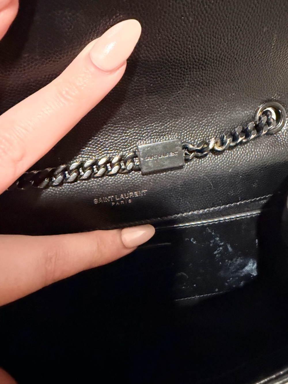 Saint Laurent Black Leather YSL Chain Bag - Picture 8 of 9